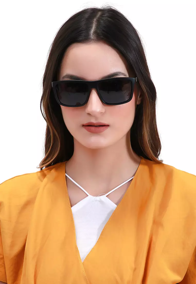 Derian Kacamata Polarized Unisex Sunglasses UV Protection Frame Material PC ORIGINAL - Black