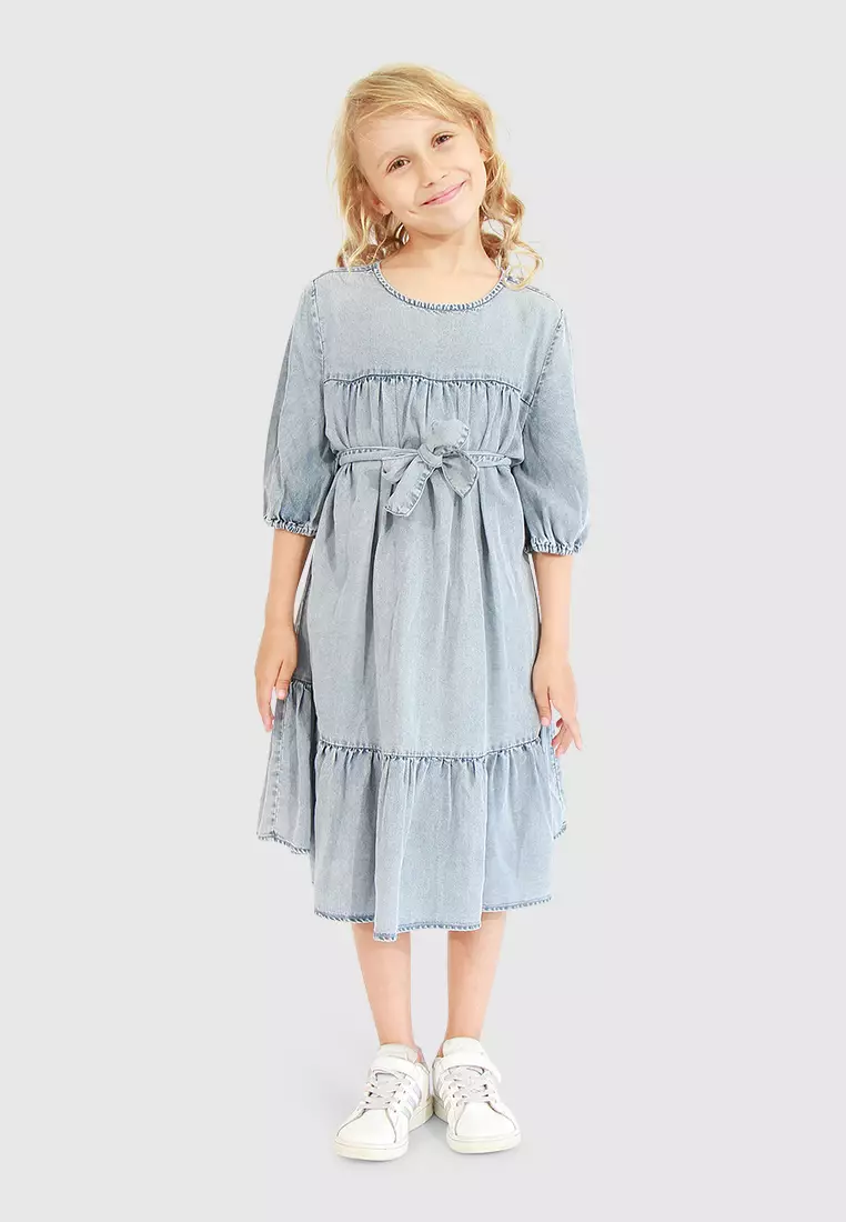 Belle & Bloom Pure Love Dress in Mid Denim