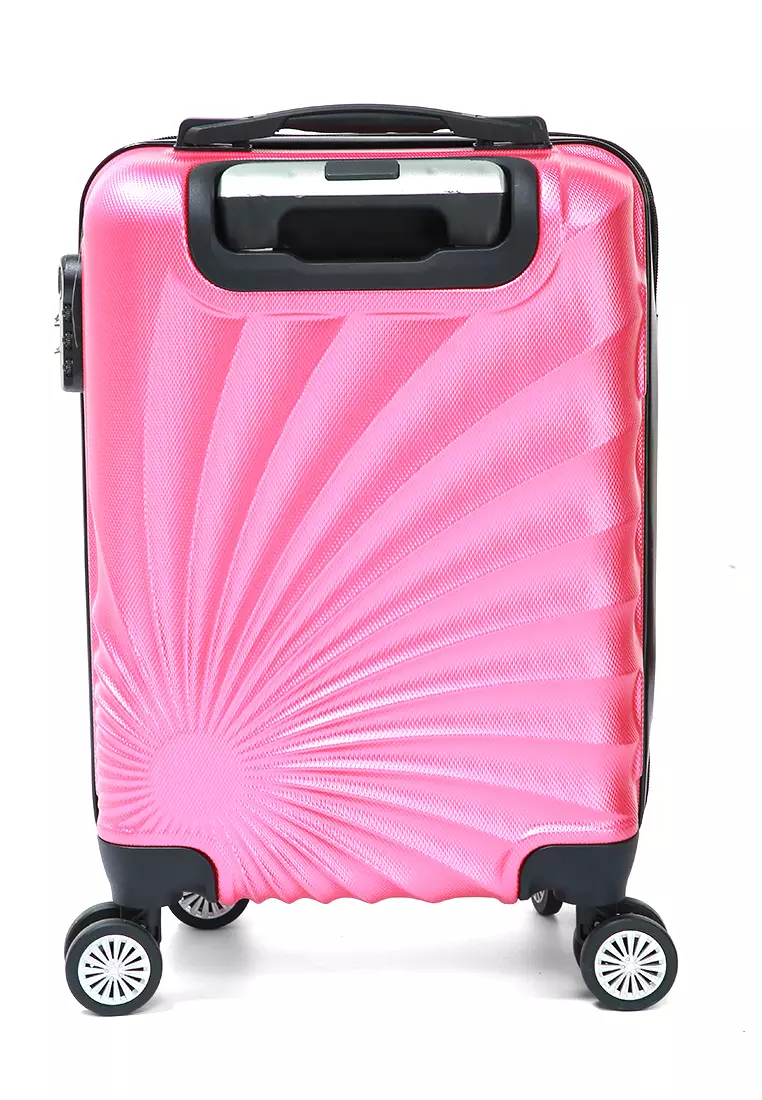 Kiosy Koper Suitcase Size 18 Inch Tas Travel Wheel Luggage Bag Material Fiber 31 ORIGINAL - Pink