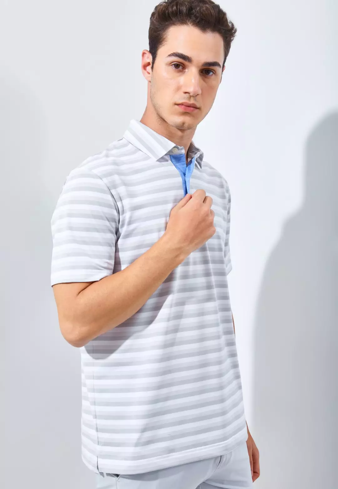 Jack Nicklaus Daytona Premium Heather Stripe Polo Silver Coast