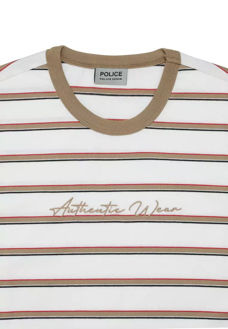 POLICE T-Shirt Salur Bordir Cotton Premium Pria 226330201