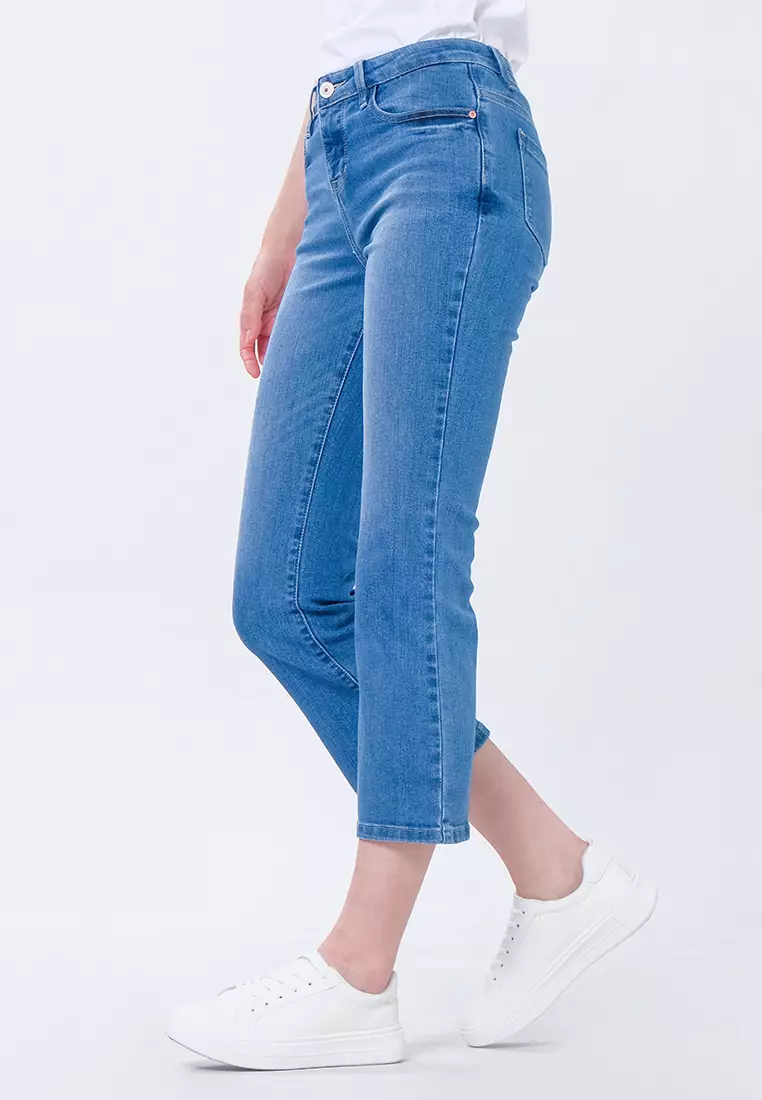 C2 Veksha Light Blue Mini Flare Jeans Wanita