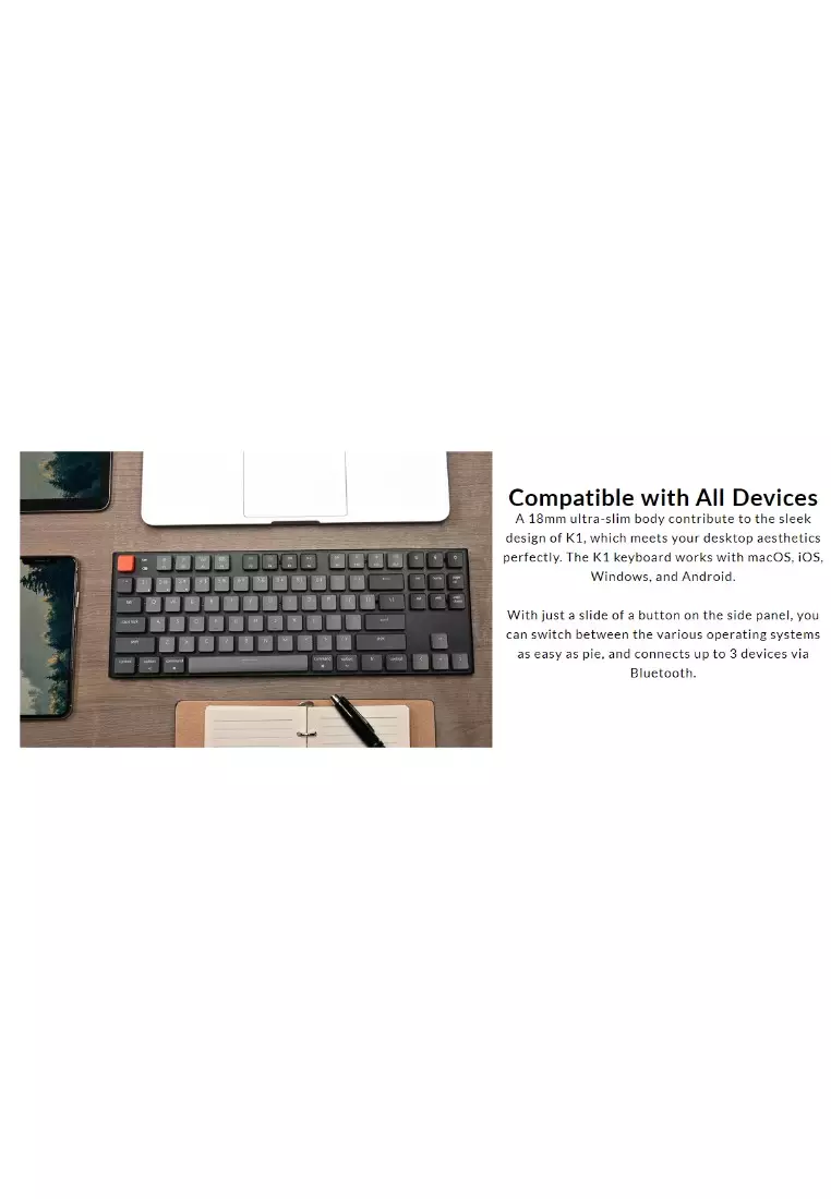 網上選購Keychron Keychron K1 104-Keys Low-Profile Keyboard (Red