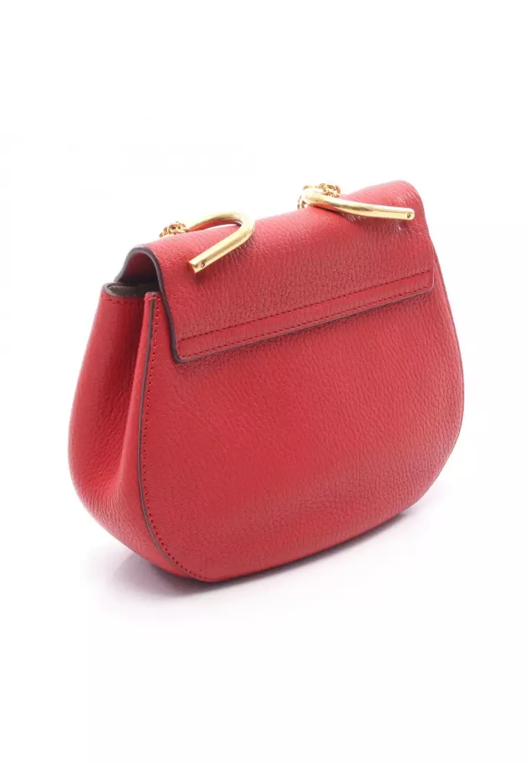 Buy Chloe Pre-Loved Chloé Drew Drew chain shoulder bag leather Red