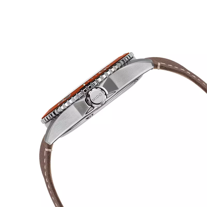 Jam Tangan Pria MIDO Ocean Star 200C M042.430.16.051.00 Men Automatic Black Dial Brown Leather Strap