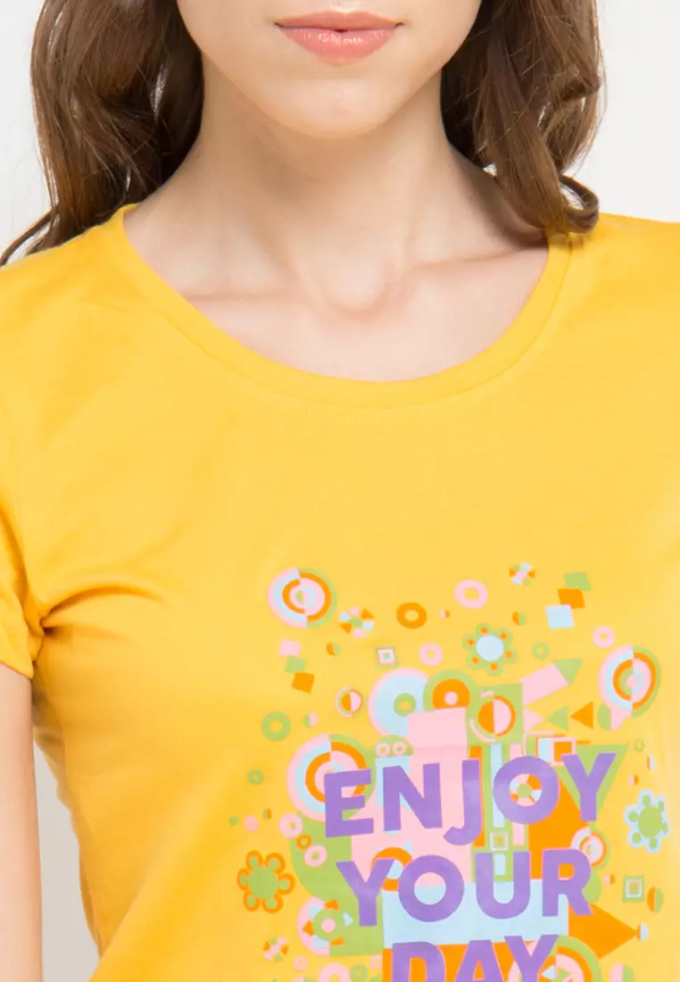 Print Enjoy Your Day short sleeve Tshirt
