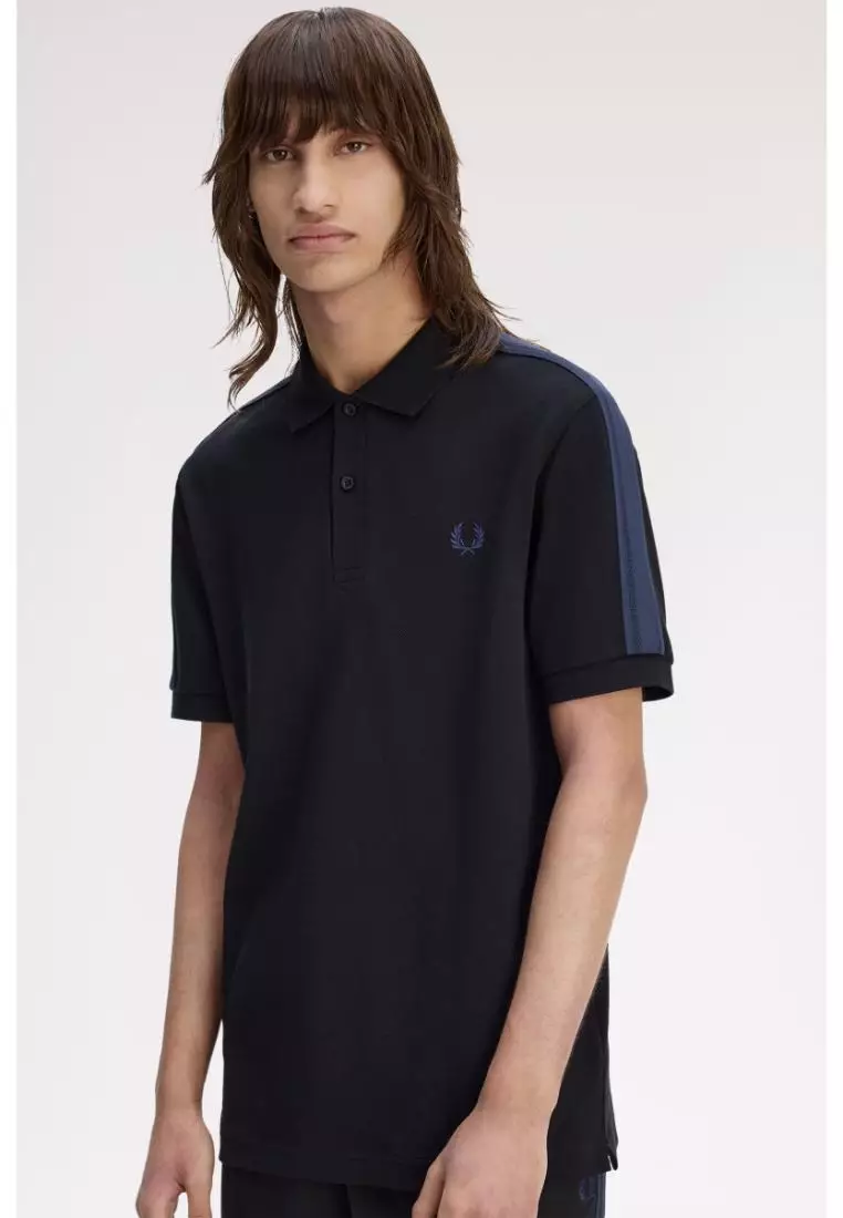 Fred Perry M1727 Mesh Taped Polo Shirt (Black)