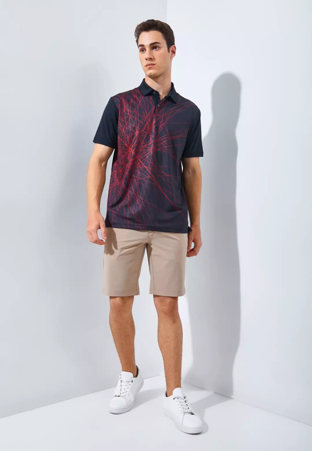 Jack Nicklaus Mojave Premium Fracture Print Polo Red Dune