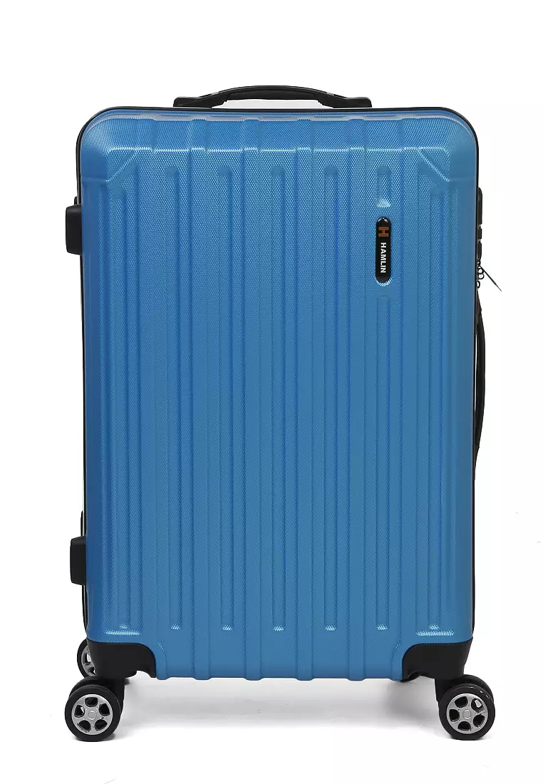 Isvara Tas Koper Hardcase Unisex One Set Suitcase Number Code Combination Lock Large Compartment Material ABS+PVC Coated ORIGINAL - Light Blue
