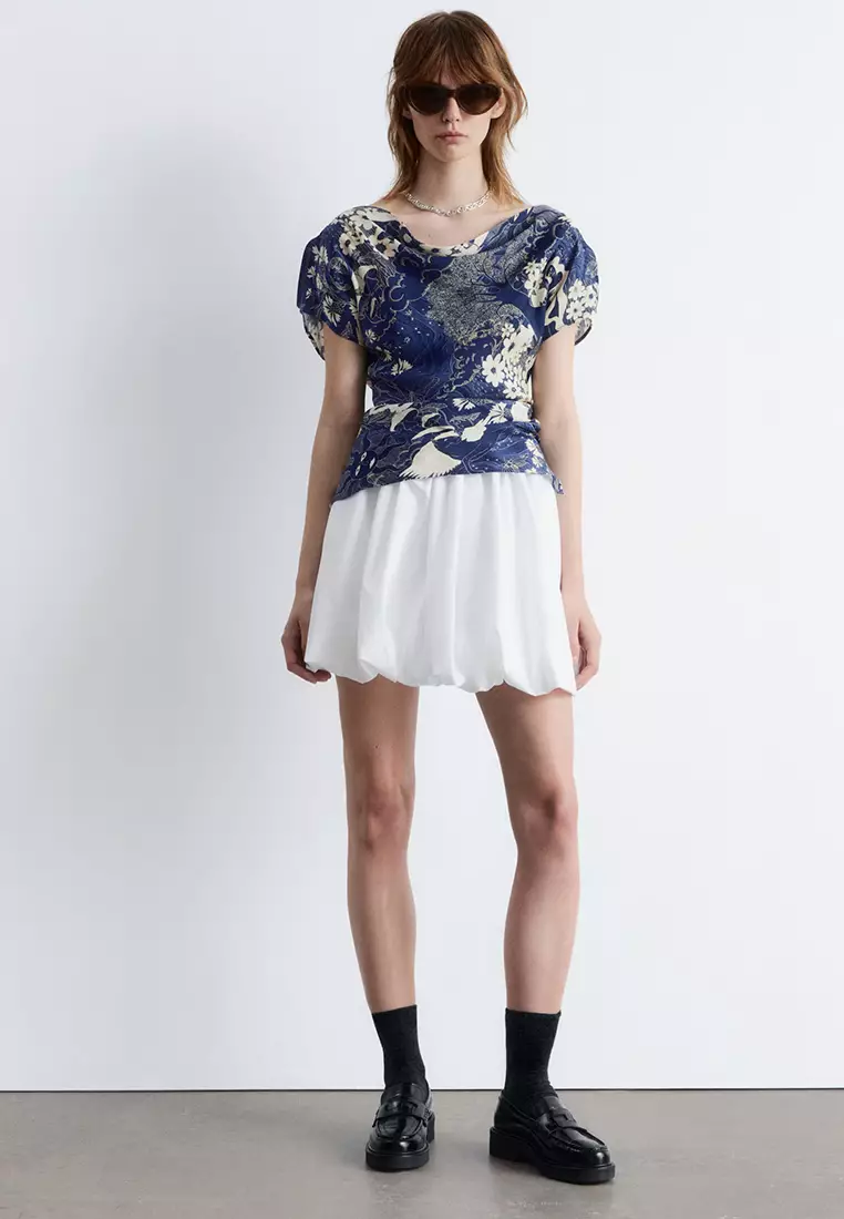 Draped Cowl-Neck Top