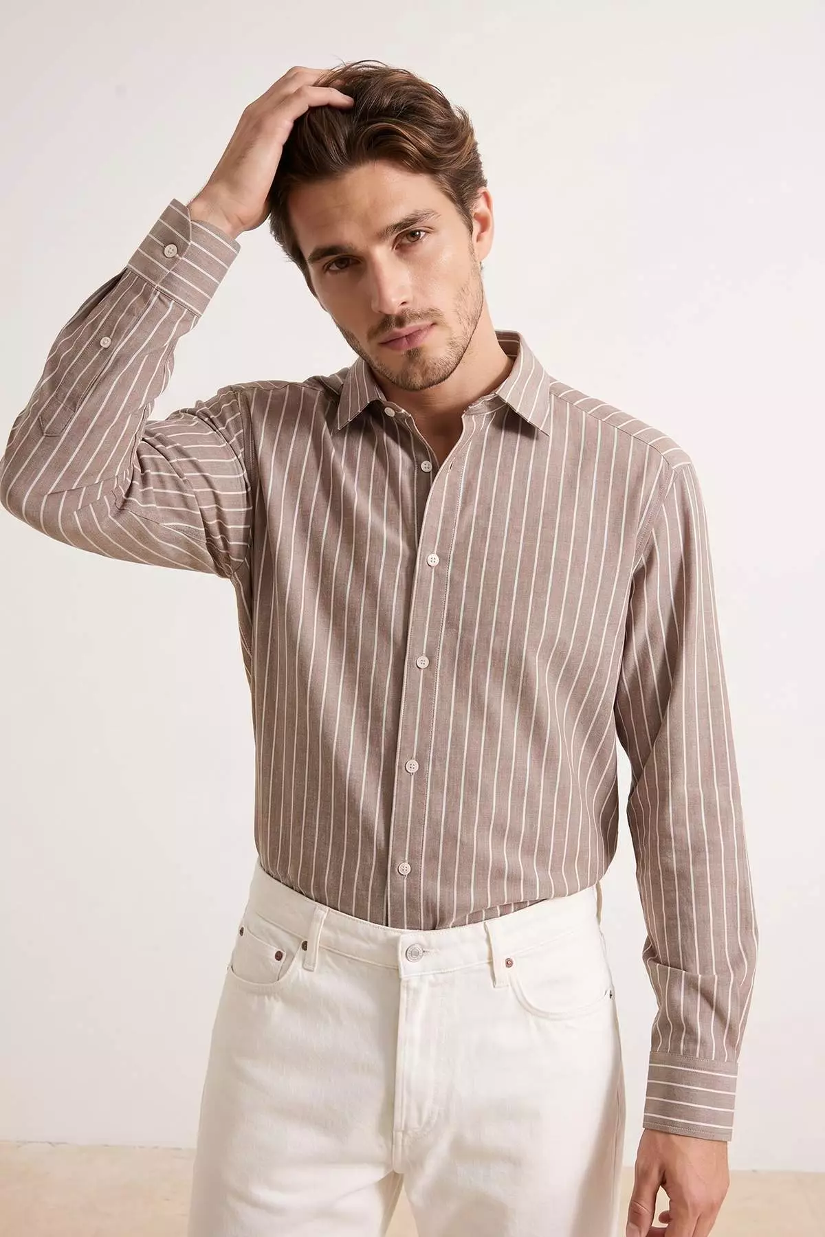 Mink Cotton Regular Men'S Shirt Tmnaw26Go00026