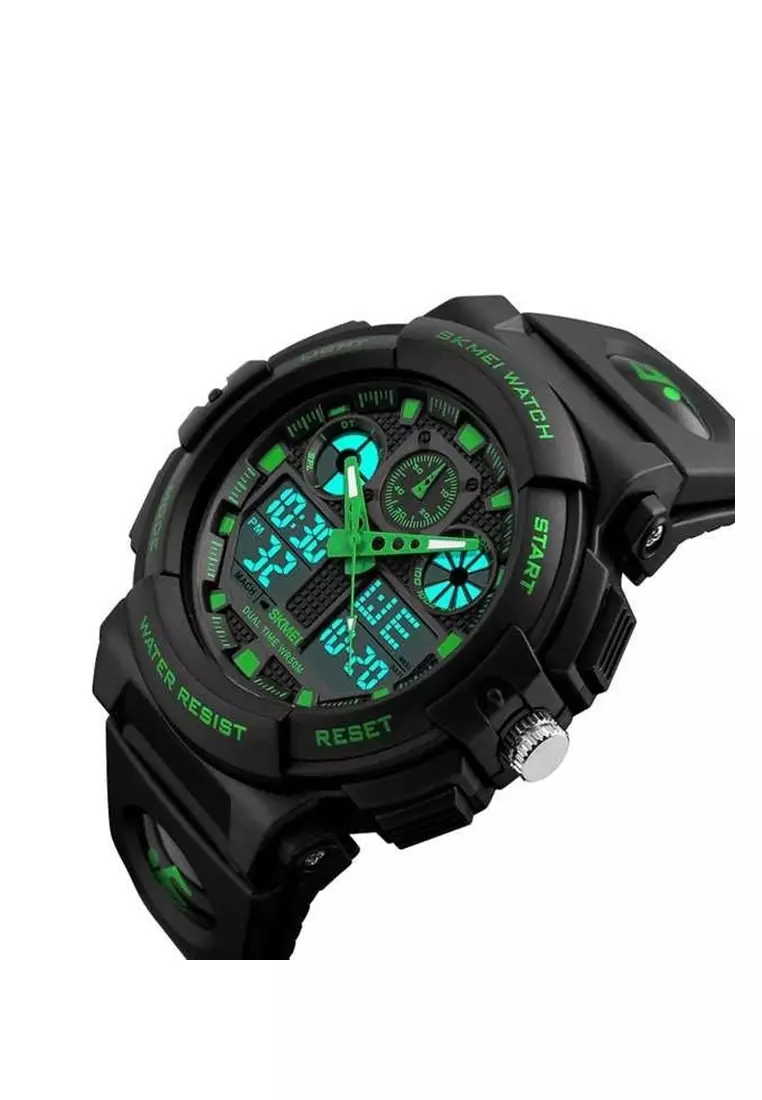 Jam Tangan Analog Digital Pria Waterproof 50m Strap Tali Material Silicon Transparent Resin Mirror KO99 ORIGINAL