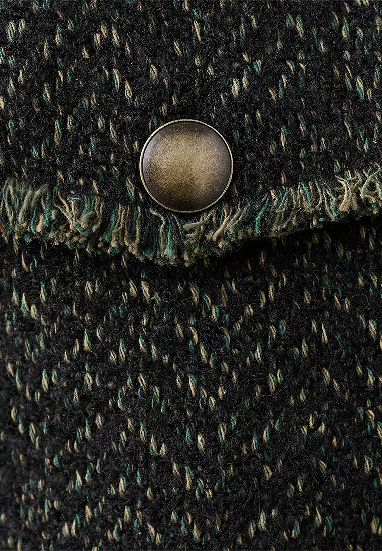 Tweed Jacket With Lapel Collar