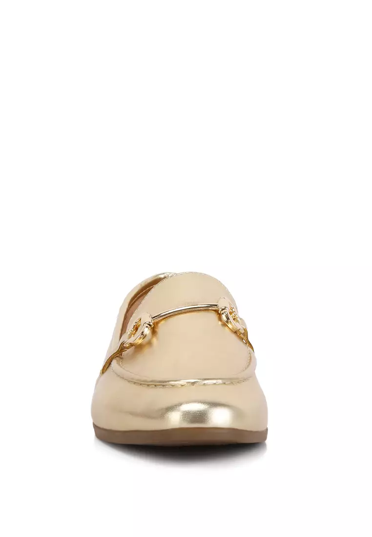 All sale gold loafers