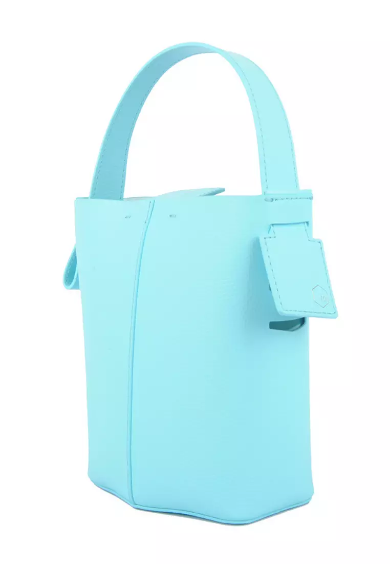 RO Bags RO Terranova Felucca Mini Top Handle Bucket Bag in Aqua/Mint