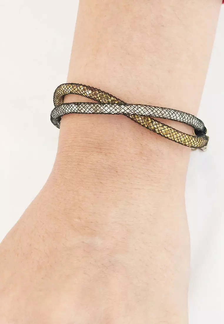 Accessories Wanita Net Diamante Bracelet Gelang Wanita Black& Gold