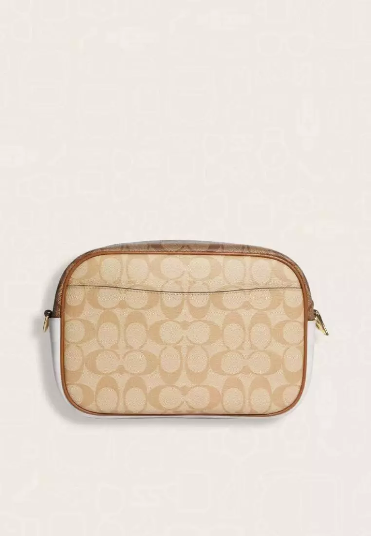 Coach Jamie Camera Bag In Blocked Signature Canvas Light Khaki Chalk Multi