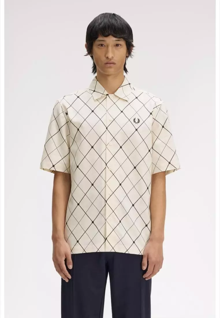 Buy FRED PERRY Fred Perry M2521 Argyle Shirt (Ecru) 2026 Online
