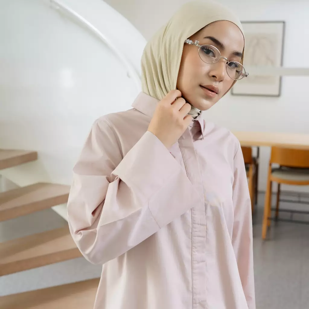MFMW Keslita Atasan Kemeja Soft Pink