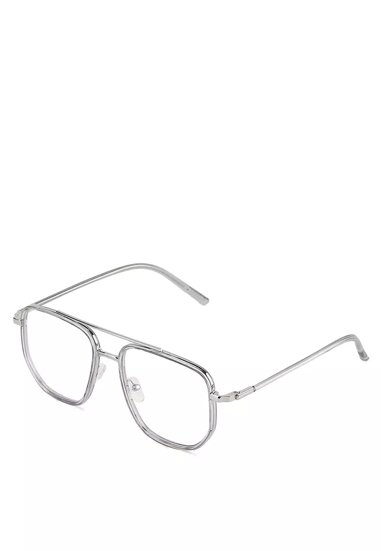 Kacamata Anti Blue Light Gervind Silver Glasses Fashion Unisex