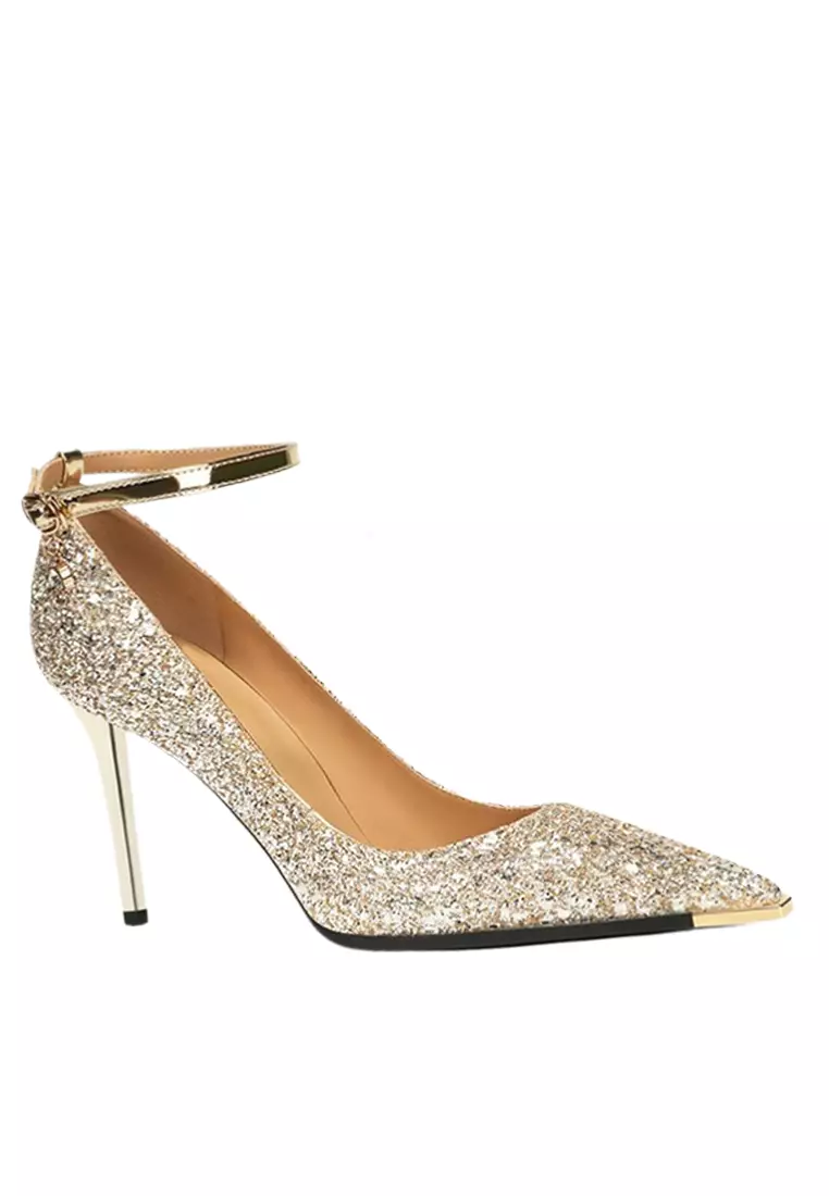 Discount on Twenty Eight Shoes  shoes - SKU: 8CM Sequins Strap Pointed Faux Leather Wedding Heels PX908-2-1