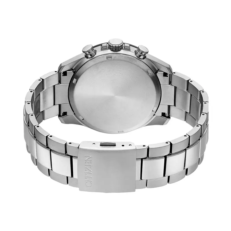 Jam Tangan Pria Citizen Chronograph CA4444-82E Men Eco Drive Black Dial Titanium Strap