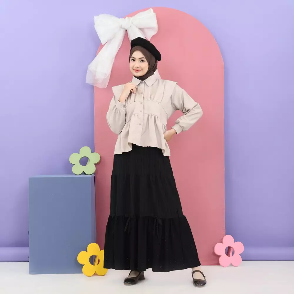 Jenna Kemeja - Oat M19508 R56S4