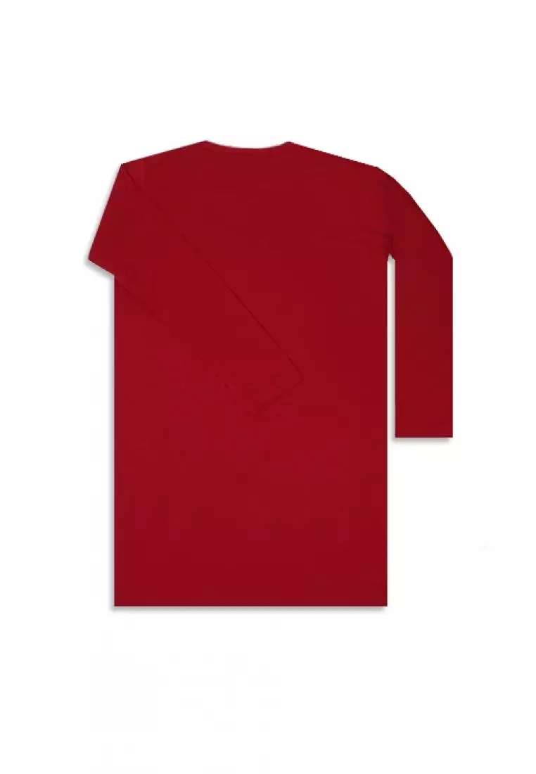 LTC13 mls tdco merah maroon kaos tangan panjang hijab