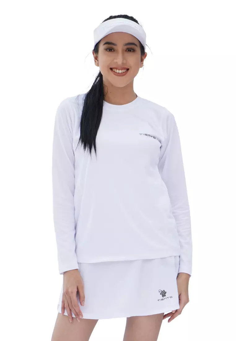 Tiento Kaos Running Dry Fit Baju Olahraga Wanita Lengan Panjang Gym Pakaian Sport Lari