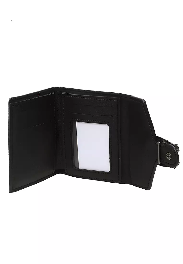 Fecesa Dompet Wanita Mini Wallet Purses Casual Large Storage Material Kulit Leather ORIGINAL - Maroon