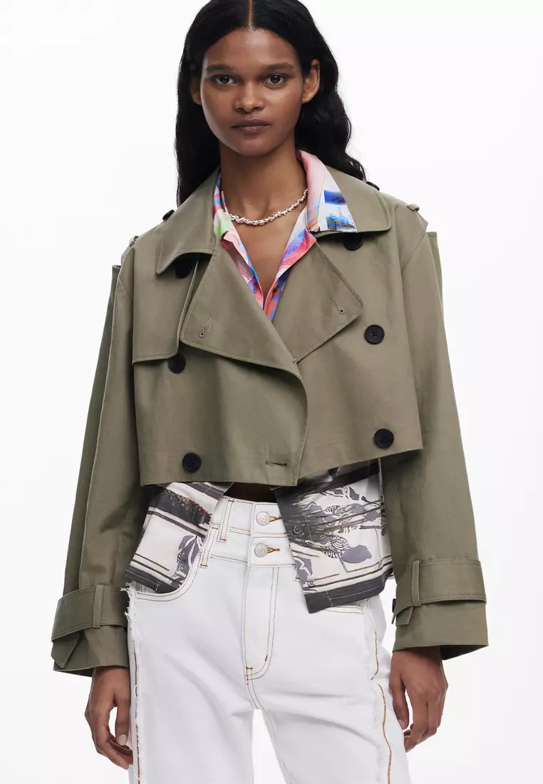 Two-tone trench coat