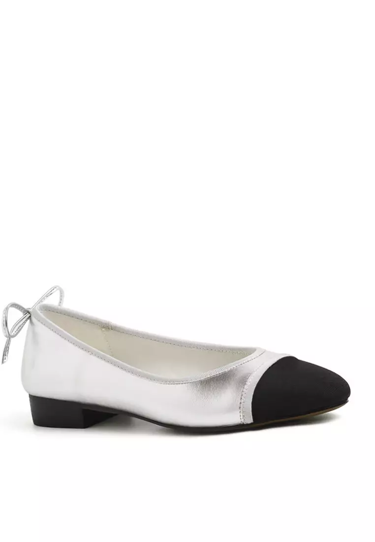 Discount on Twenty Eight Shoes  shoes - SKU: VANSA Color Block Cow Leather Bow Flat Shoes VSW-F-730