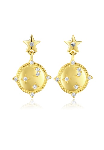 SUNRAIS gold High quality Silver S925 gold simple design earrings 4D275ACBF3E142GS_1