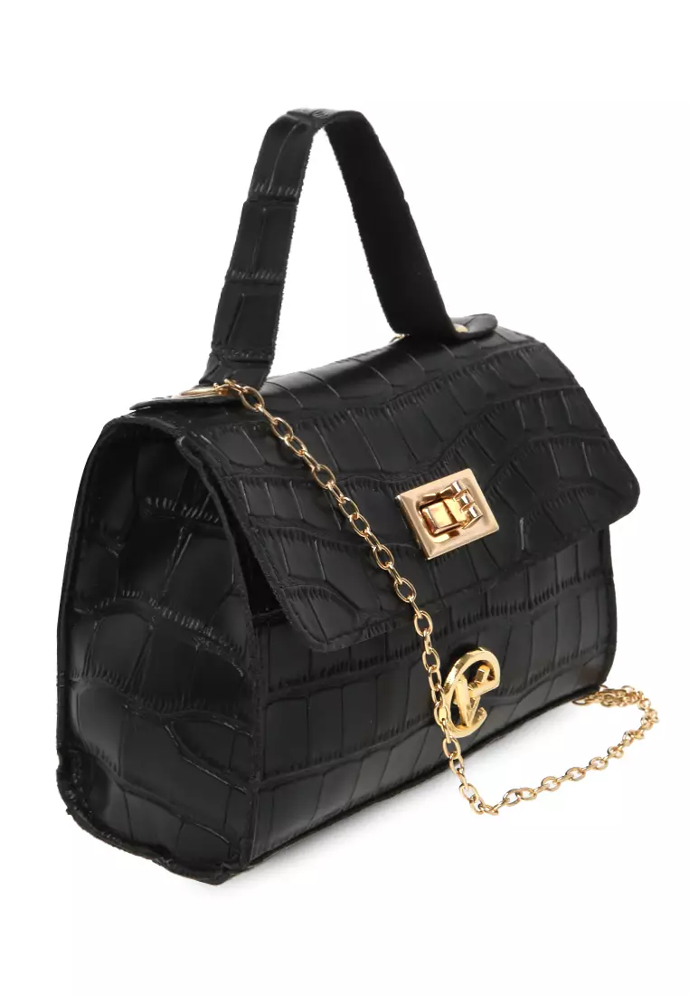 Jervis Tas Slempang Wanita Two Ropes Design Elegant Women - Hitam