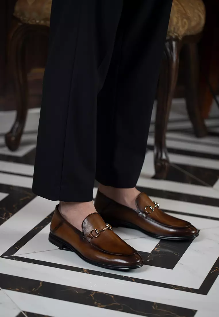 High-end Grain Leather Horsebit Loafers BL658-1