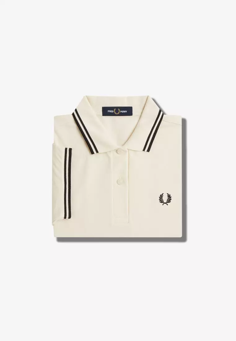 Fred Perry G3600 Twin Tipped Fred Perry Shirt (Ecru / Metallic Black / Metallic Black)