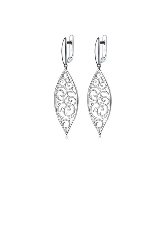 Glamorousky silver Fashion Elegant Hollow Pattern Leaf Earrings CB8ADAC2177942GS_1