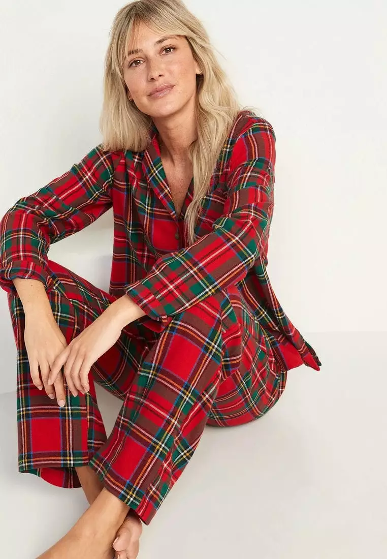Buy Old Navy Matching Printed Flannel Pajama Set for Women 2024