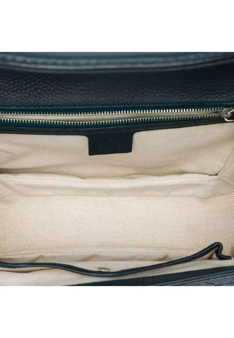 Pre-Loved Gucci Medium Guccissima New Bamboo Top Handle Bag