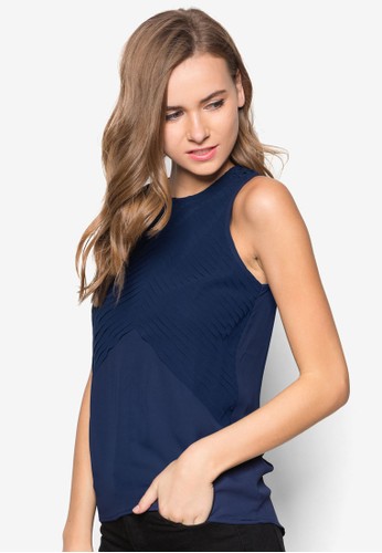 Pleated Detail Sleeveless Top