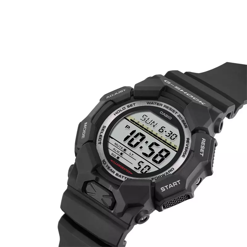 Jam Tangan Pria Casio G-Shock GD-010-1DR New Rugged Basic Digital Dial Black Resin Band