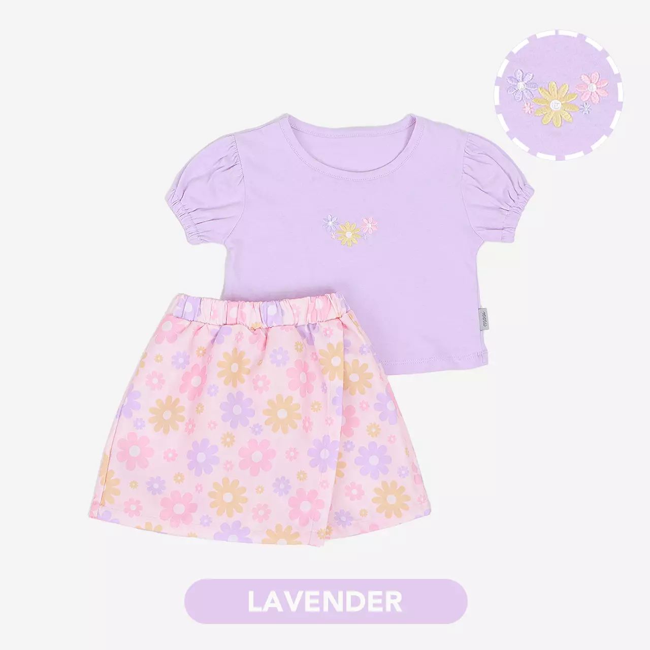 Mooi Setelan Anak Perempuan Alena Skort Set - Lavender