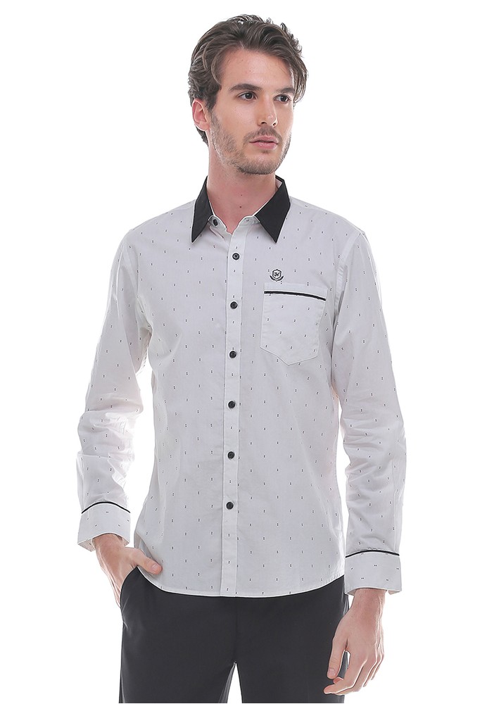 Jual Johnwin Johnwin - Slim Fit - Kemeja Casual Active - Model Polkadot