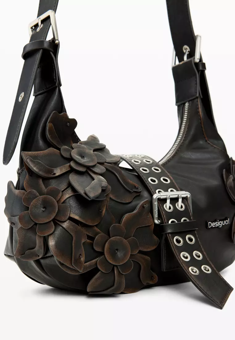 Small bag with flower appliqués