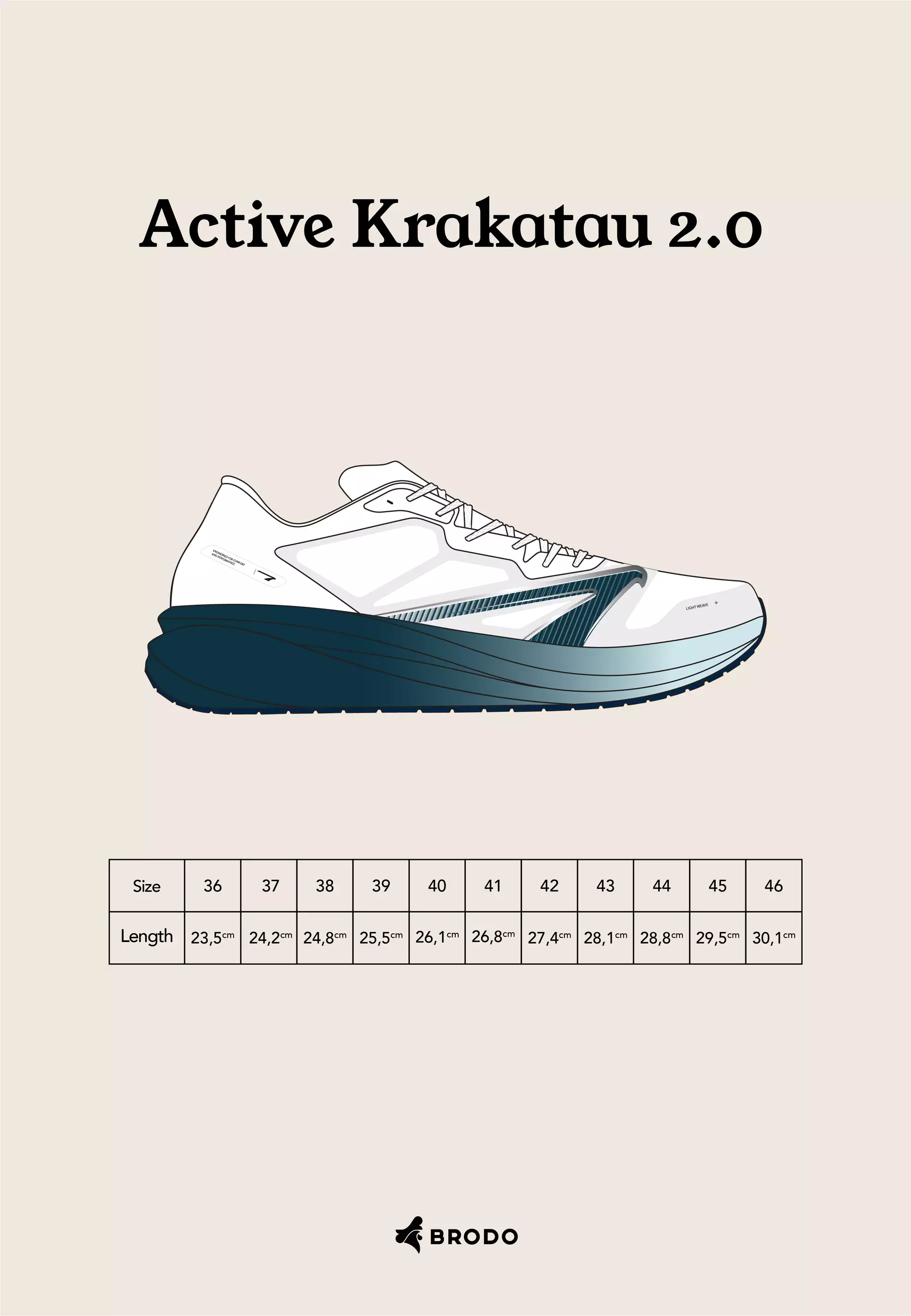 BRODO - Running Shoes Active Krakatau 2.0 White Prismarine