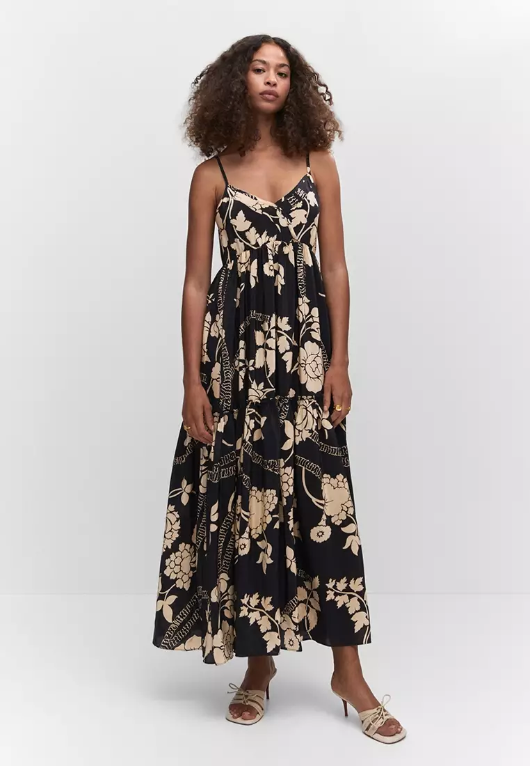 Mango printed long dress hotsell