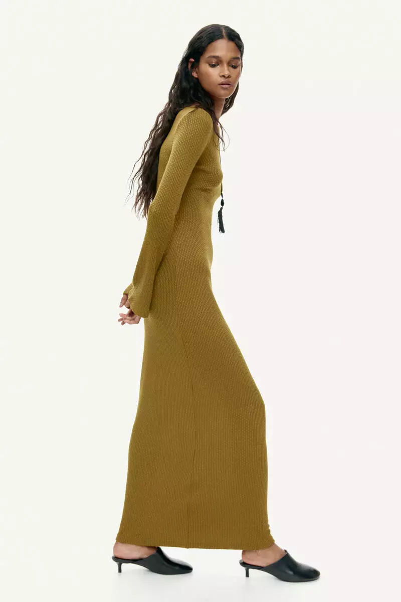 Textured-knit maxi dress