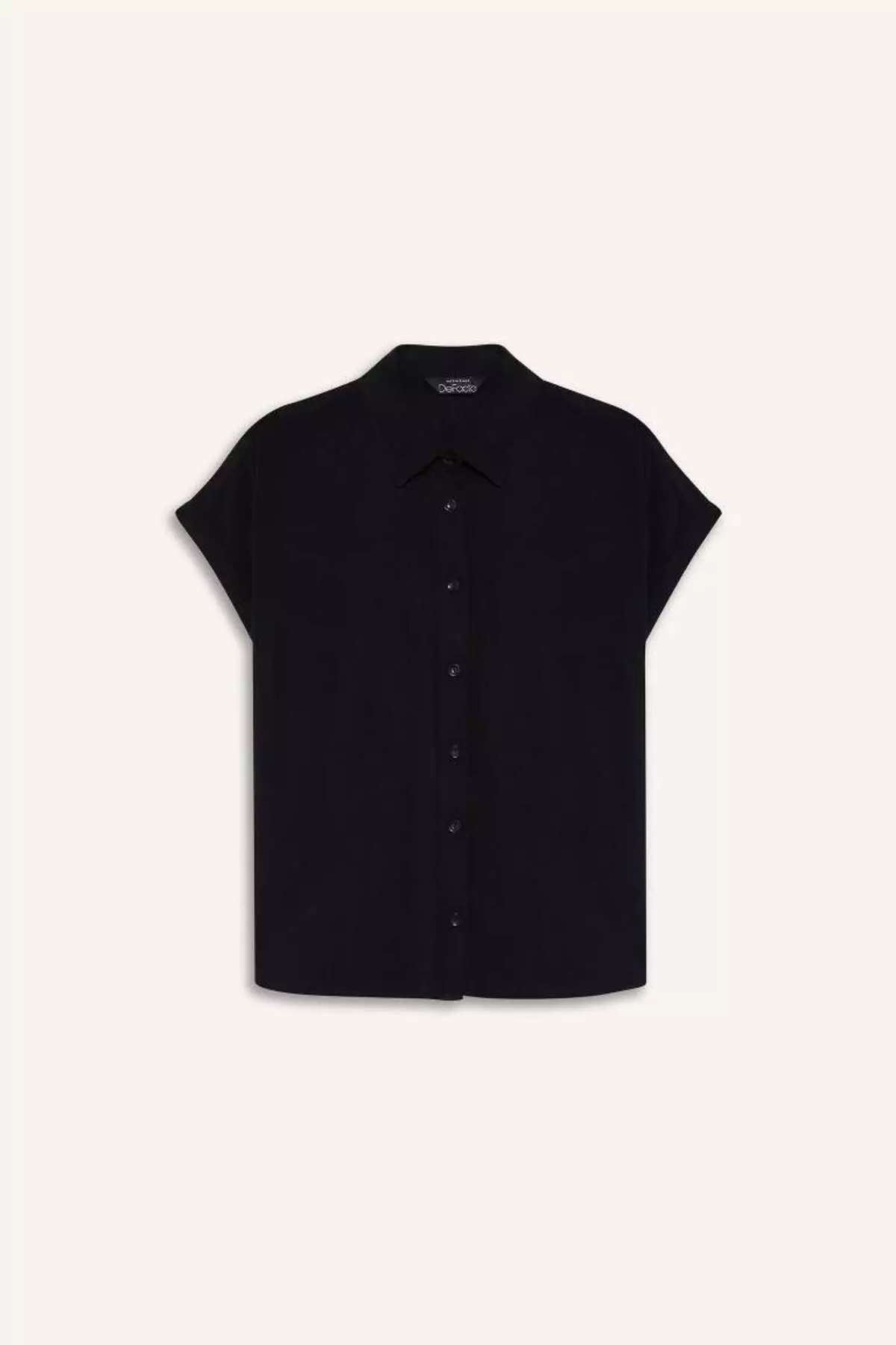 Regular Fit Basic Plain Viscose Short Sleeve Shirt N7819Az25Sp