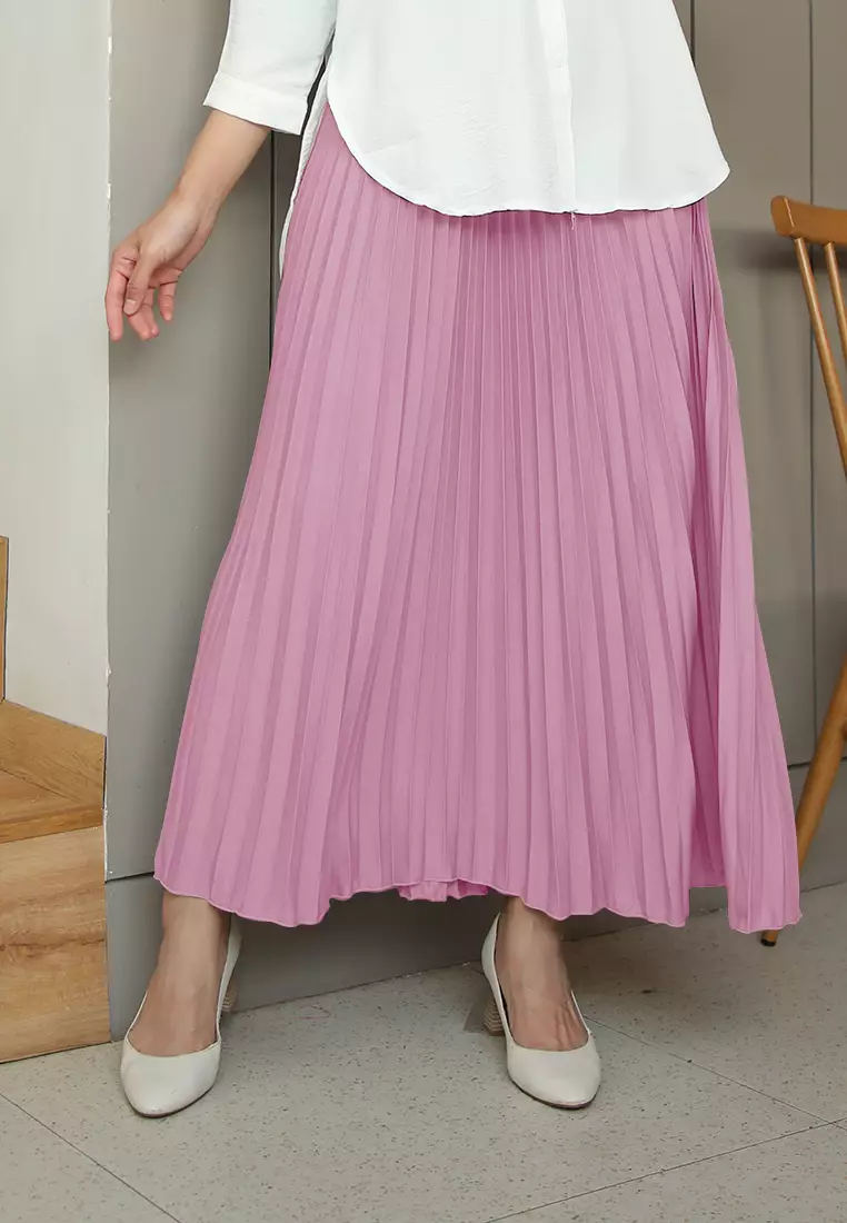 Cotton Bee - Rok Plisket Niana Aline Basic - Wild Orchid