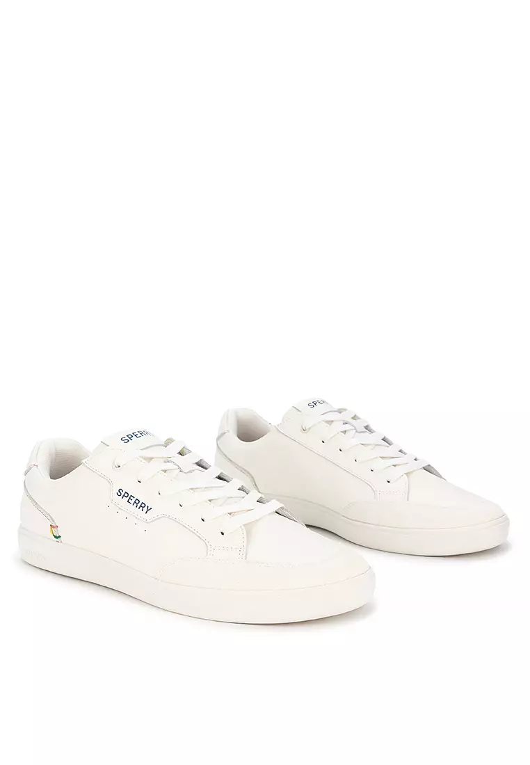 Men's Crew 90 Leather Sneakers Light Beige Rainbow